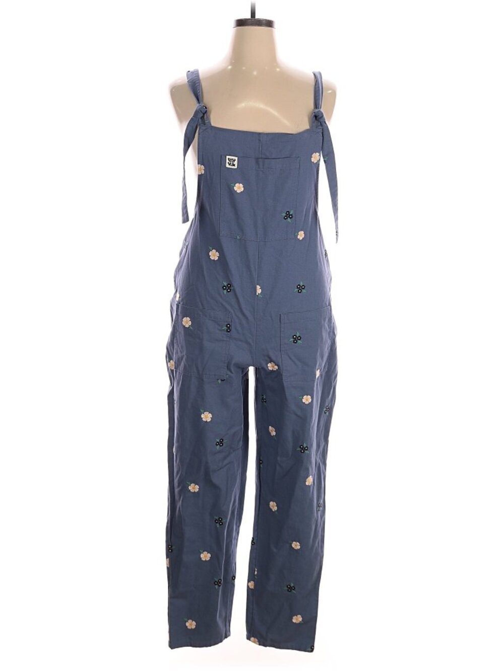 Lucy & Yak Original - Twill Dungarees in Blue With Frankie Flowers UK14/US10 - Picture 5 of 7